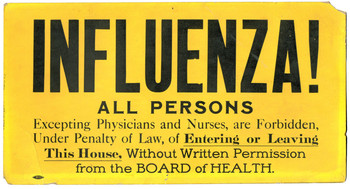 Influenza poster, 1918
